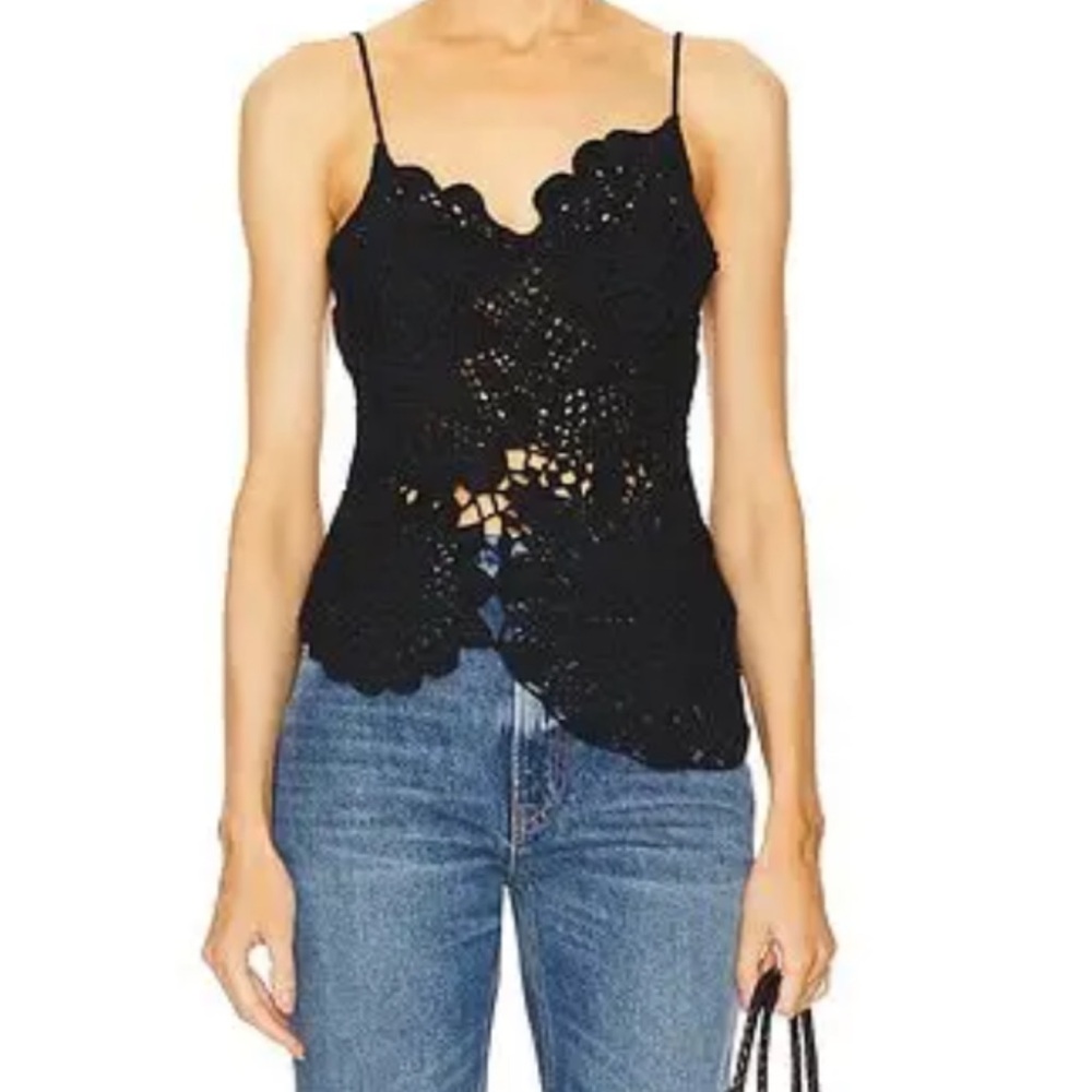 L'Academie Black Crochet Lace Camisole